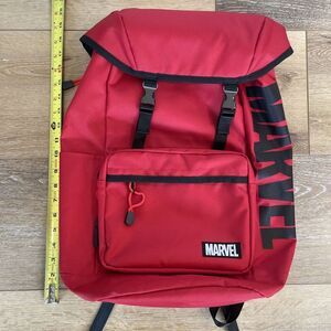 Disney Marvel Backpack Point Red Marvel Logo Tokyo WDW Zipper Drawstring Travel